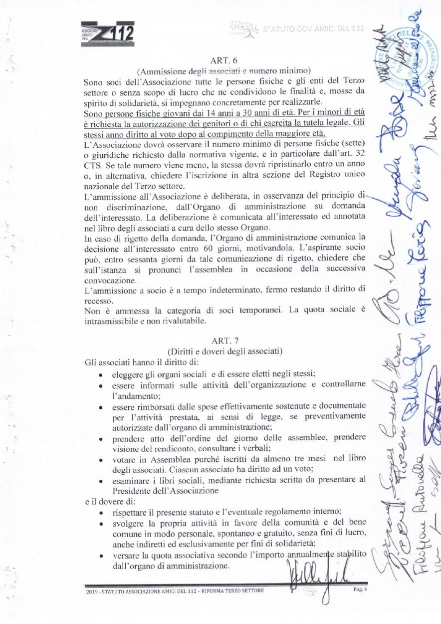 Statuto Amici del 112 ODV - pagina 4 di 12