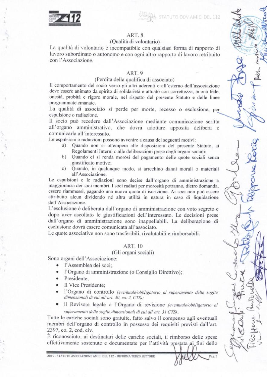 Statuto Amici del 112 ODV - pagina 5 di 12