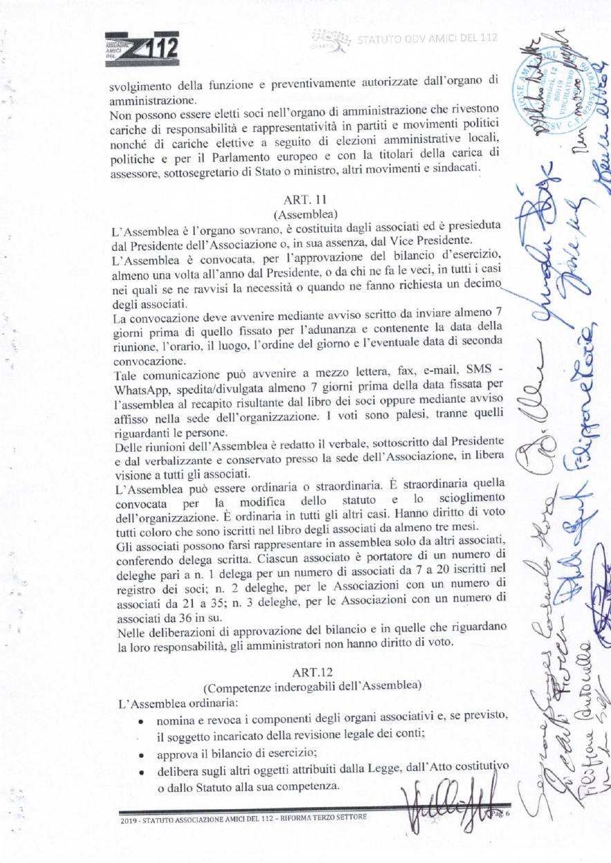 Statuto Amici del 112 ODV - pagina 6 di 12