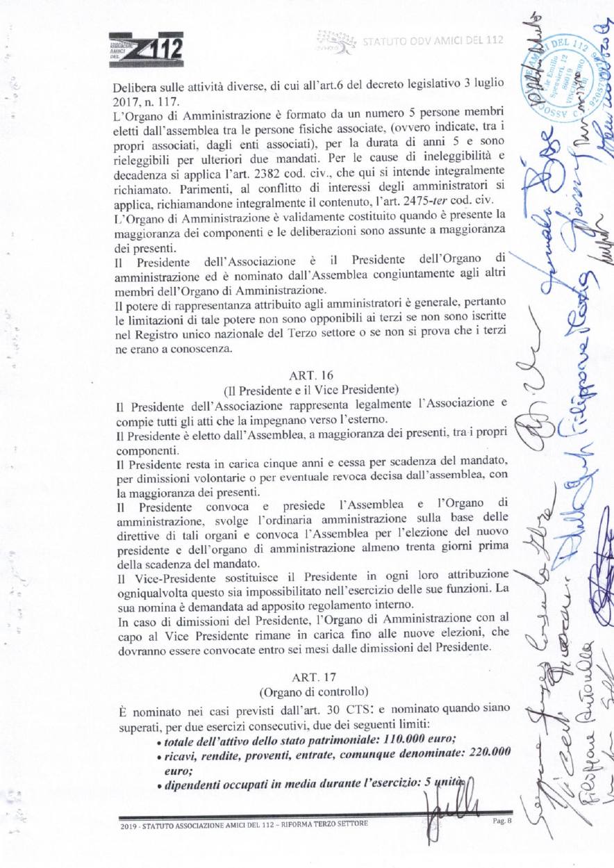Statuto Amici del 112 ODV - pagina 8 di 12