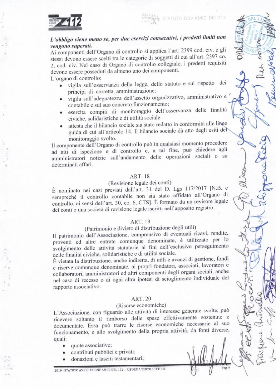 Statuto Amici del 112 ODV - pagina 9 di 12