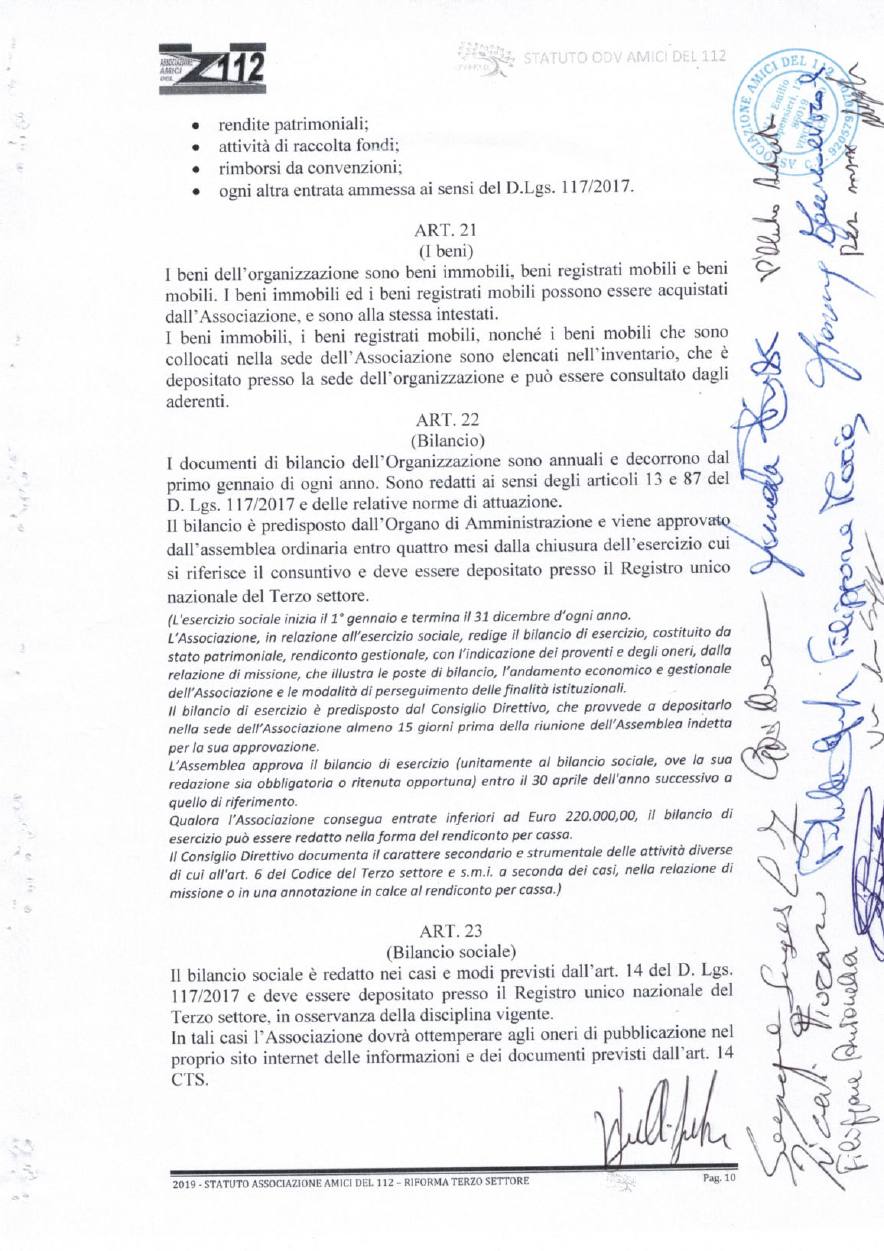 Statuto Amici del 112 ODV - pagina 10 di 12