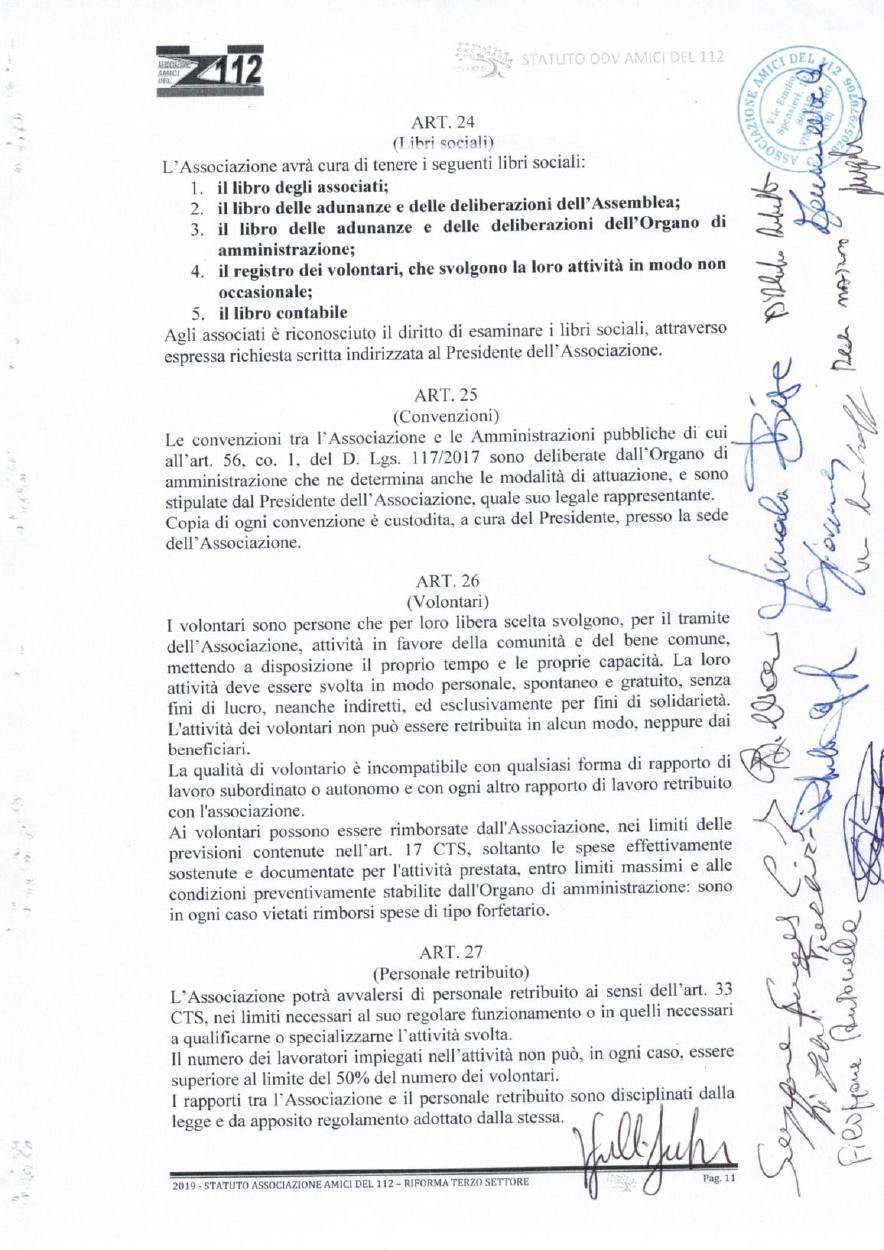 Statuto Amici del 112 ODV - pagina 11 di 12