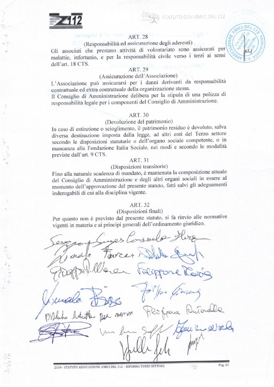 Statuto Amici del 112 ODV - pagina 12 di 12
